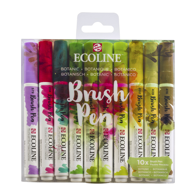 Brushpen Talens Ecoline set á 10 stuks botanisch