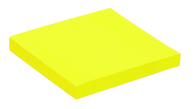 Bloc mémos Quantore 76x76mm néon jaune 100 feuilles