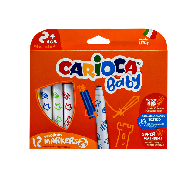 Viltstiften Carioca Baby set à 12 kleuren