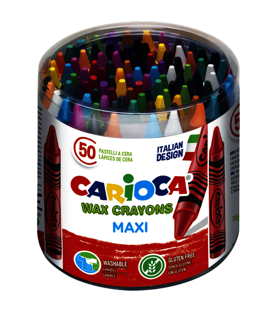 Craie à la cire Carioca Maxi boîte 50 pièces assorti