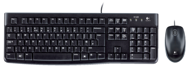 Clavier Logitech K120 Qwerty + souris noir