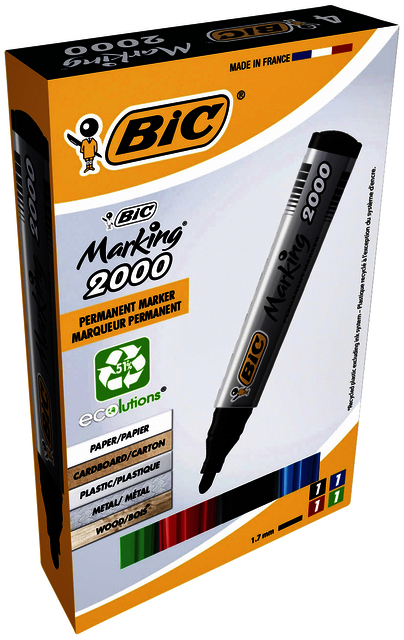 Feutre BIC 2000 ECOlutions ogive Large assorti boîte 4 pièces