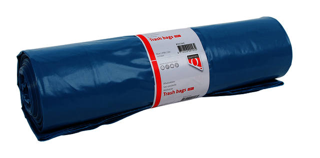 Afvalzak Quantore LDPE T70 240L blauw extra stevig 65/25x140cm rol à 10 stuks