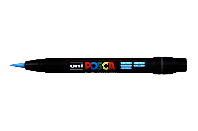 Brushverfstift Posca PCF350 1-10mm lichtblauw