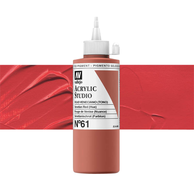 Acrylverf Acrylicos Vallejo Studio 200ml 61 venetiaans rood