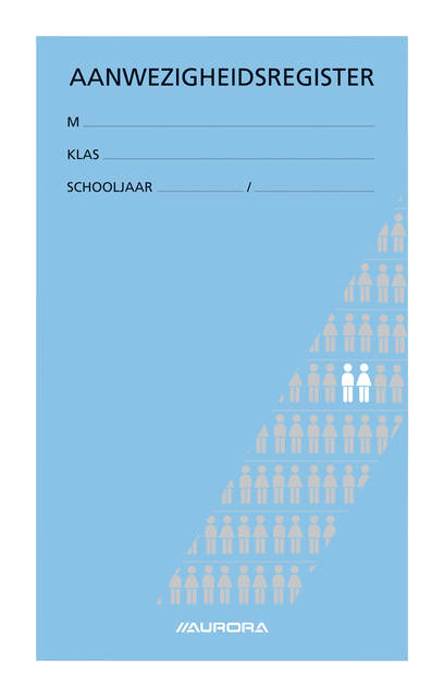 Aanwezigheidsregister Aurora 155x260mm Nederlandstalig 56 pagina's