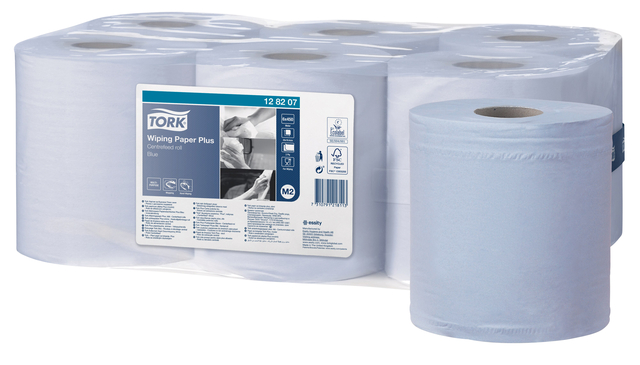 Poetspapier Tork M2 Plus Advanced 2-laags 158m blauw 128207