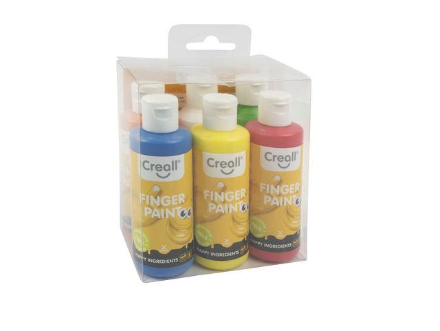 Peinture aux doigts Creall Happy 6 couleurs 80ml