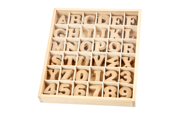 Lettres et chiffres Creotime MDF 4cm 288 pièces