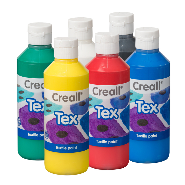 Peinture textile Creall Tex set 6 couleurs 250ml