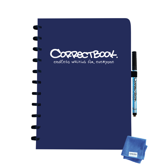 Notitieboek Correctbook A4 blanco 40blz midnight blue