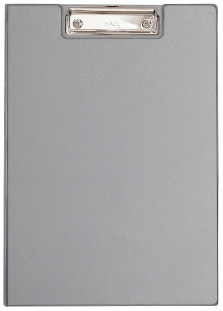 Porte-bloc à rabat Maul A4 portrait avec boucle-stylo PVC gris argenté