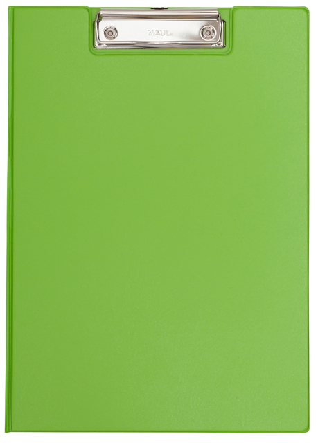 Porte-bloc à rabat Maul A4 portrait avec boucle-stylo PVC néon vert