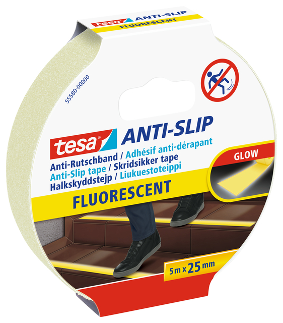 Anti-slip tape tesa® 5mx25mm fluoriserend