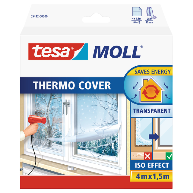 Isolatiefolie tesamoll® Thermo Cover tbv ramen 1,5x4m transparant