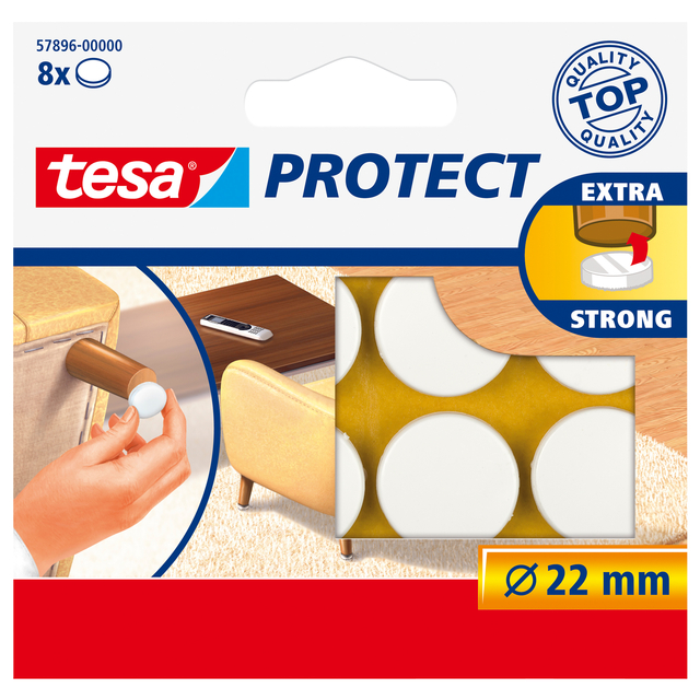 Beschermvilt tesa® Protect anti-kras  Ø22mm wit 12 stuks