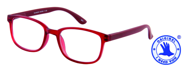 Lunettes de lecture I Need You +1.00 dpt Rainbow rouge foncé