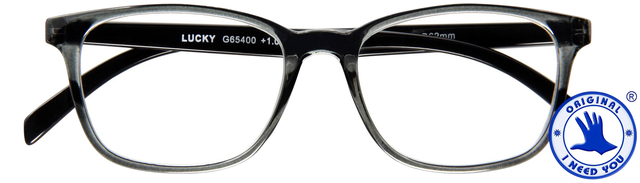 Lunettes de lecture I Need You +1.00 dpt Lucky gris-noir