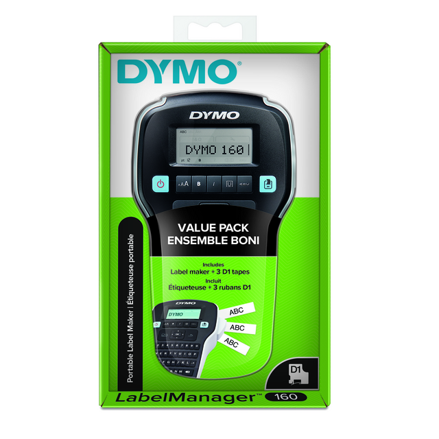 Etiqueteuse Dymo LabelManager LM160 qwerty valuepack