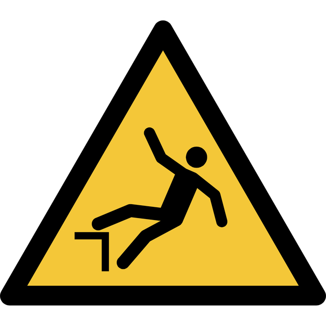 Pictogram bordje Djois Waarschuwing: valgevaar 200 x 176 mm  Geel