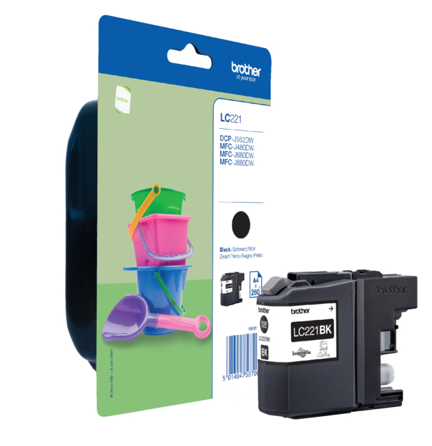 Inktcartridge Brother LC-221BK zwart