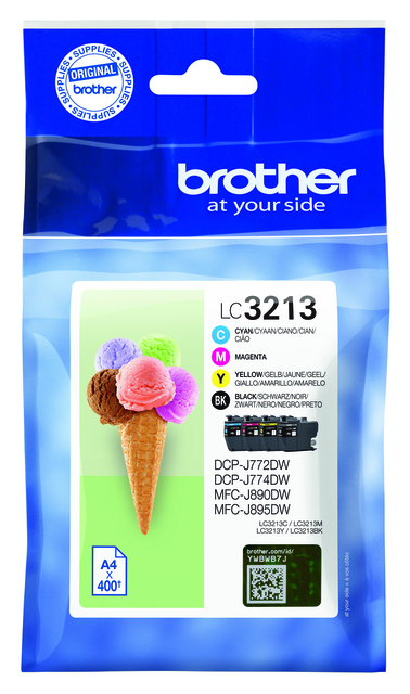 Inktcartridge Brother LC-3213 zwart + 3 kleuren