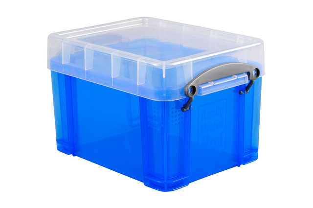 Boîte de rangement Really Useful 3 litres 245x180x160mm transparent bleu