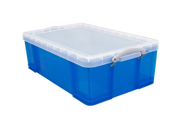 Opbergbox Really Useful 50 liter 710x440x230mm transparant blauw