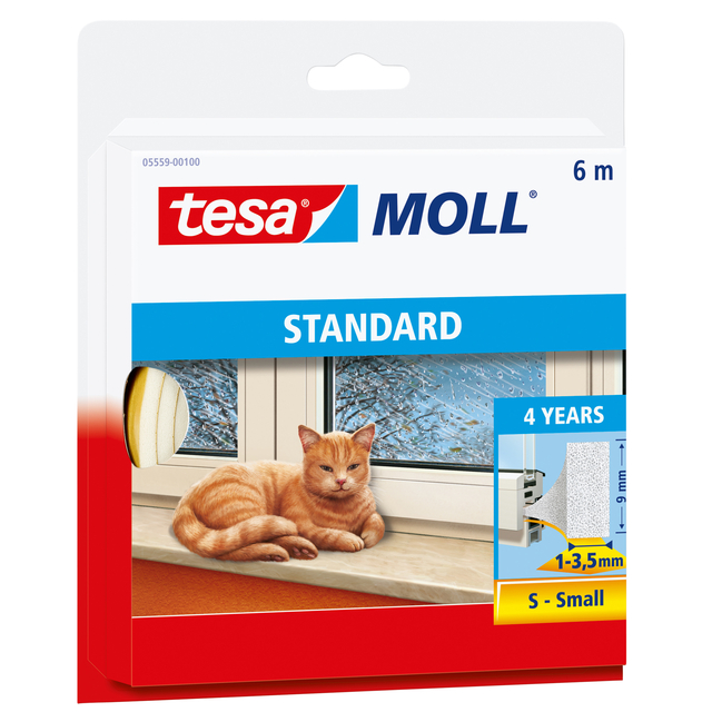 Joint de calfeutrage tesamoll® Standard profil-I adhésif 6mx9mm blanc