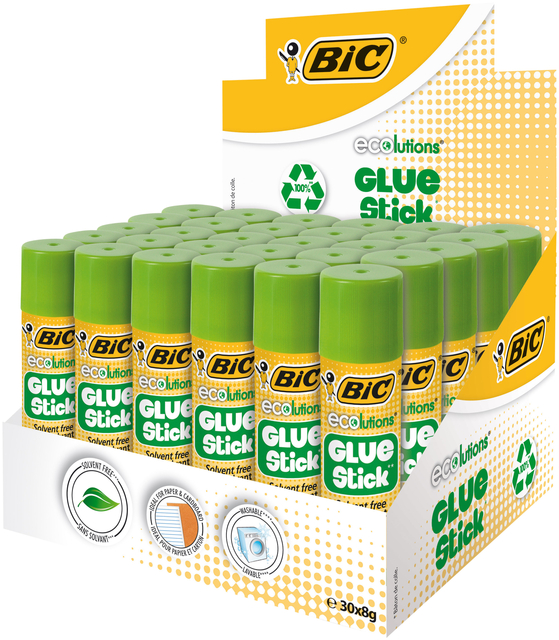 Lijmstift Bic ecolutions 8gr doos à 20+10 gratis