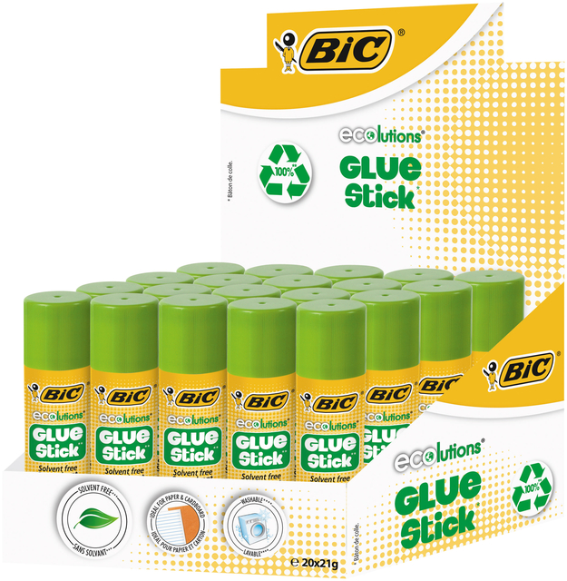 Lijmstift Bic ecolutions 21gr doos à 12+8 gratis