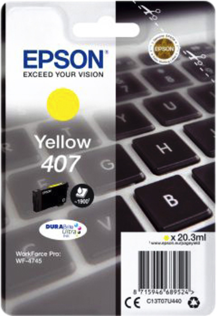 Cartouche d'encre Epson 407 T07U440 jaune