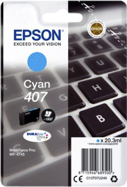 Cartouche d'encre Epson 407 T07U240 bleu