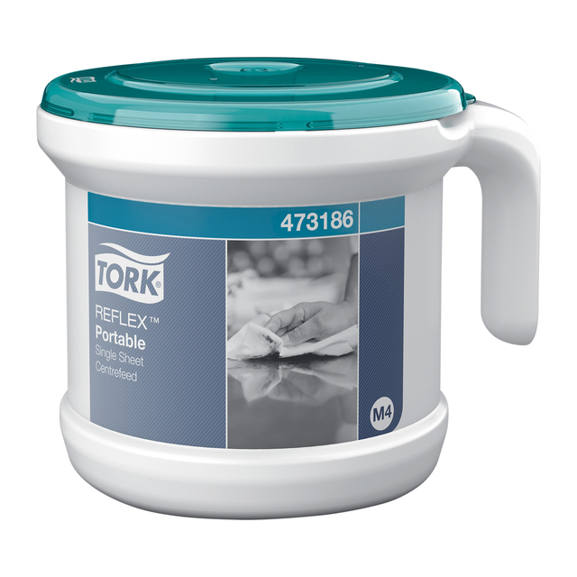 Distributeur portable Tork Reflex M4 473186 paquet starter blanc/turquoise