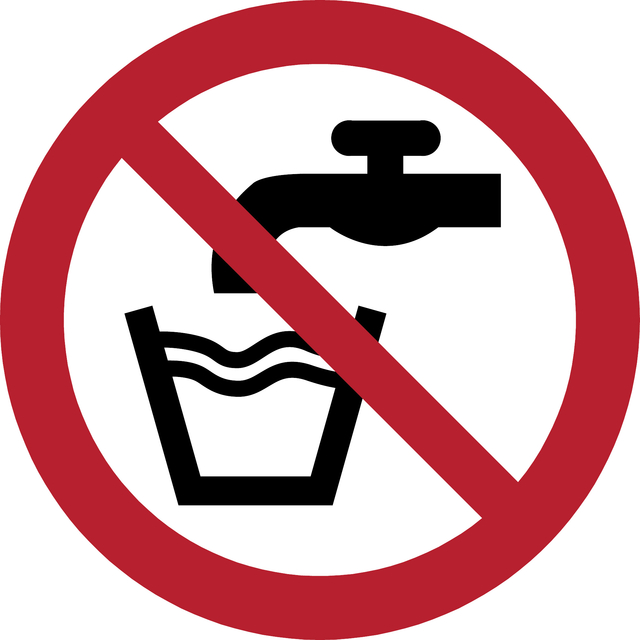 Pictogram bordje Djois Geen drinkwater Ø 100 mm  Rood