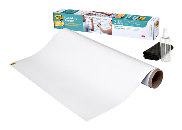 Film tableau blanc Post-it Super Sticky Flex Write Surface 121,9x243,8cm blanc