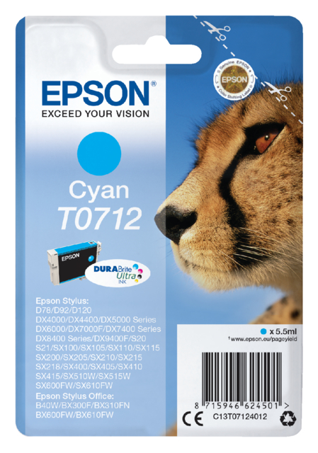 Cartouche d’encre Epson T0712 bleu