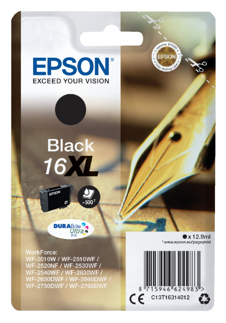 Inktcartridge Epson 16XL T1631 zwart