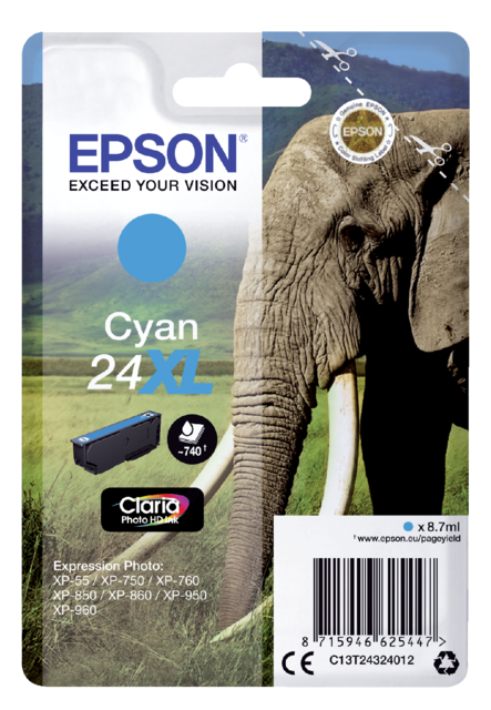 Cartouche d'encre Epson 24XL T2432 bleu