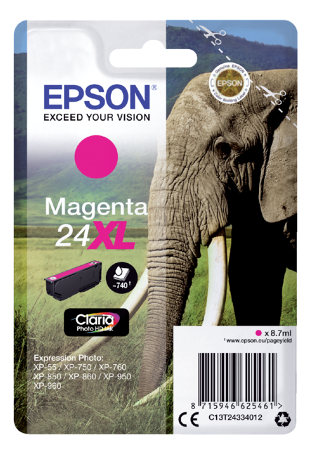 Cartouche d'encre Epson 24XL T2433 rouge