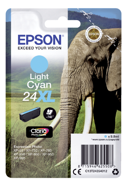 Cartouche d'encre Epson 24XL T2435 bleu clair