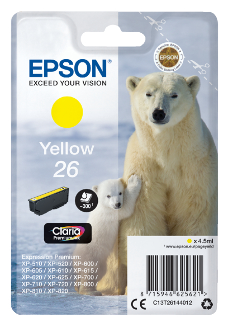 Inktcartridge Epson 26 T2614 geel