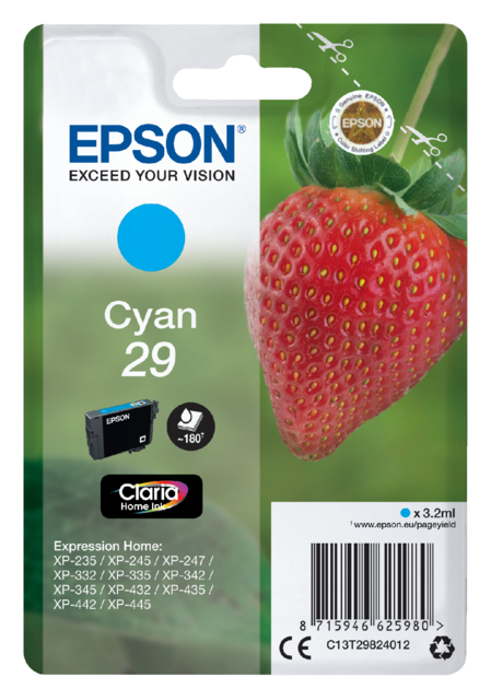 Inktcartridge Epson 29 T2982 blauw