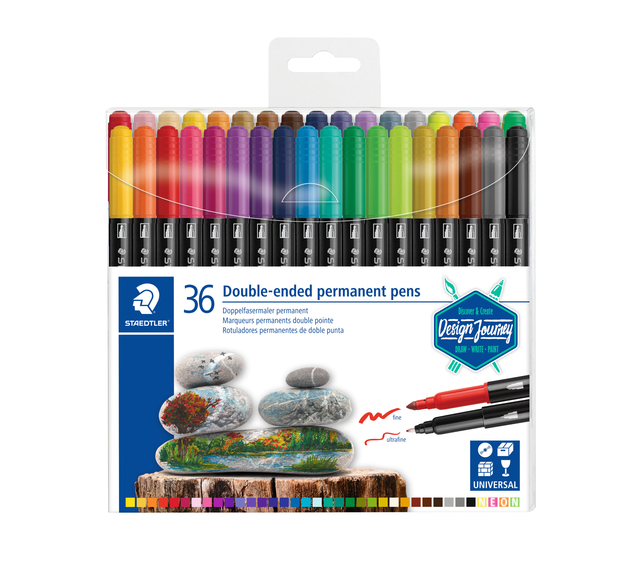 Viltstift Staedtler Design Journey permanent dubbele punt assorti