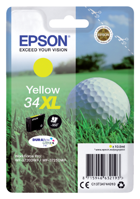 Cartouche d'encre Epson 34XL T3474 jaune