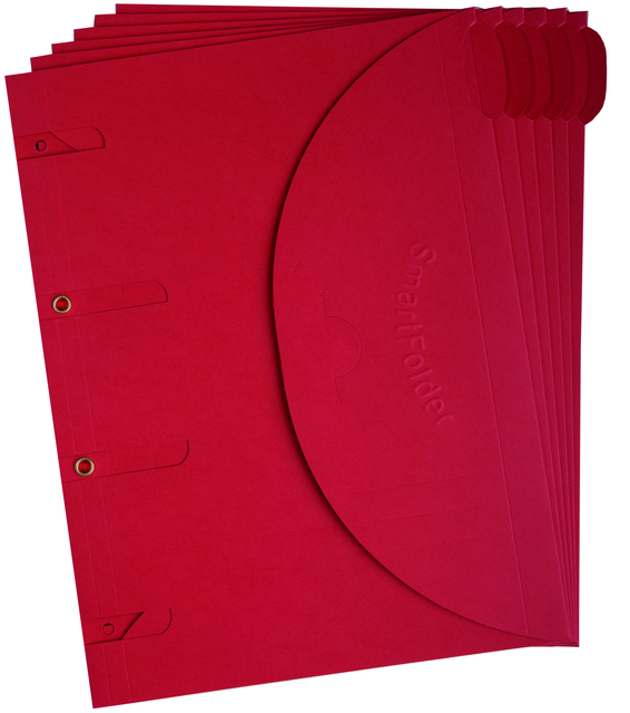 Smartfolder geperforeerde opbergmappen A4 Rood 6 stuks