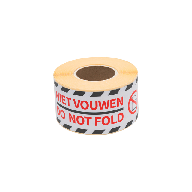 Waarschuwingsetiket Rillprint do not fold 46x125mm wit 250 stuks