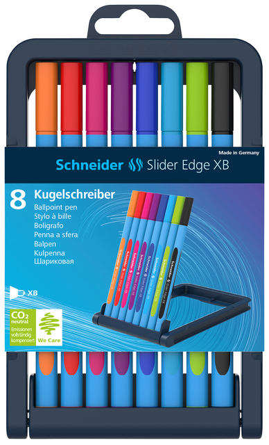 Balpen Schneider Slider Edge extra breed assorti etui à 8 stuks