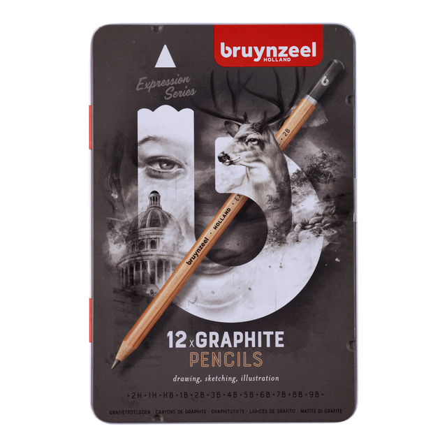 Grafietpotlood Bruynzeel Expression set á 12 breedtes grijs