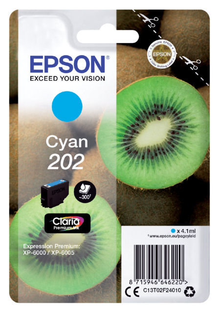 Inktcartridge Epson 202 T02F24 blauw